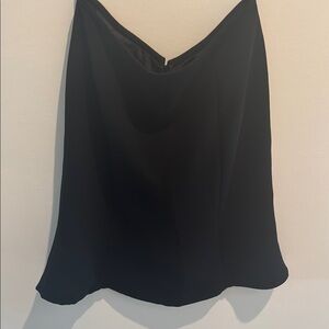 Black Asymmetrical A-Line Skirt Knee-Length